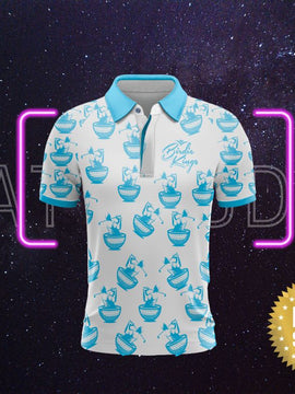 Blue Tee Hustle Golf Polo