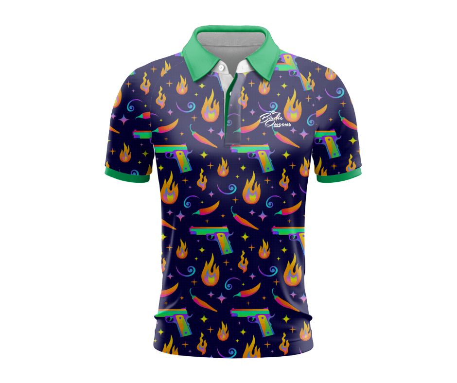 Polo shirt with a 'Hot Chillies' design