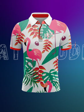Tropical Flamingo Golf Shirt