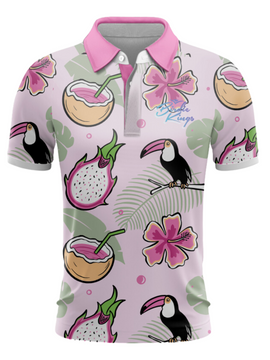Pink Toucan Golf Polo